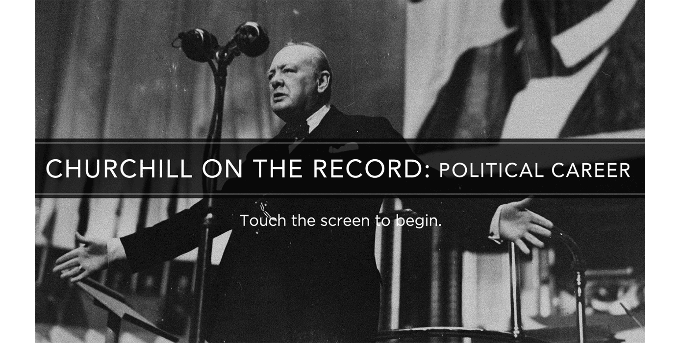screen capture of interactive example: National Churchill Library and Center, Interactive Timeline